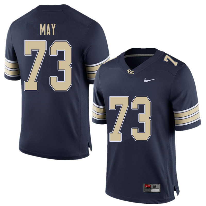 Men #73 Mark May Pittsburgh Panthers College Football Jerseys Sale-Home Blue